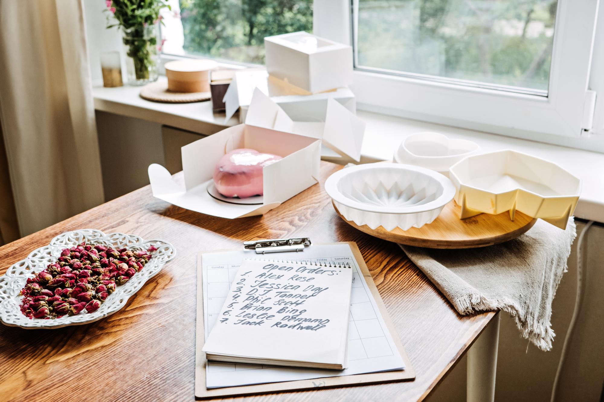 Set of printed recipe cards and checklist